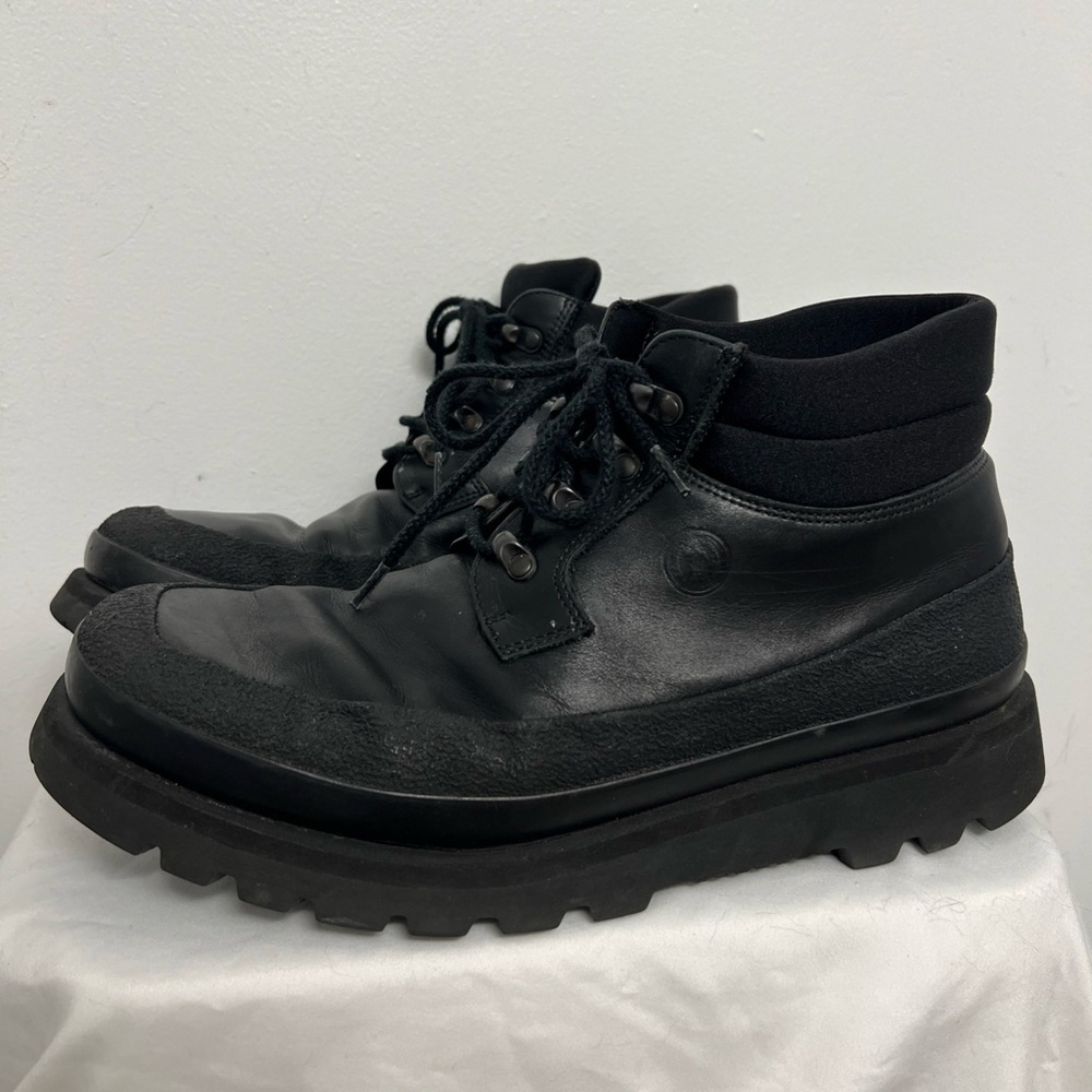 Salvatore Ferragamo Black Men's Lace-Up Boots size 10.5